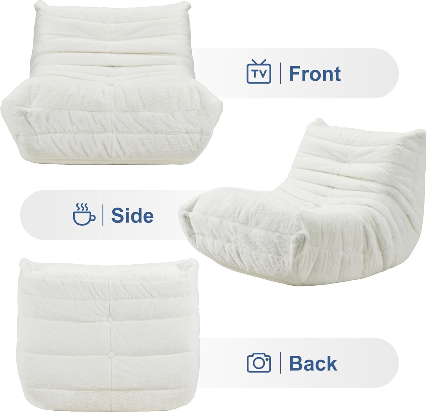 Adult bean bag chairs, giant bean bag chairs, memory foam bean bag chairs, soybean bag sofas with fillers, artificial fur bean bag armchairs, lounge sofas, living room sofas, bedroom sofas, dormitory sofas, office sofas
