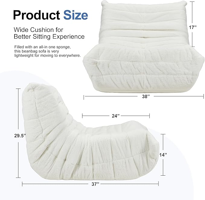 Adult bean bag chairs, giant bean bag chairs, memory foam bean bag chairs, soybean bag sofas with fillers, artificial fur bean bag armchairs, lounge sofas, living room sofas, bedroom sofas, dormitory sofas, office sofas